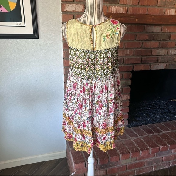 Anthropologie Tanvi Kedia Ananya Tiered Floral Tunic Dress Sz S - Picture 9 of 12